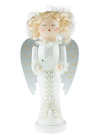 Clever Creations Angel 10 Inch Traditional Wooden Nutcracker, Festive Christmas Décor for Shelves and Tables