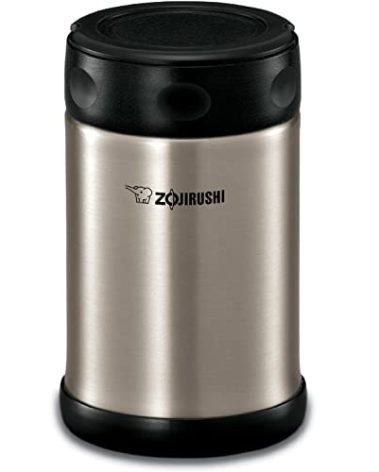 Zojirushi Steel Food Jar, Medium, Black/Stainless