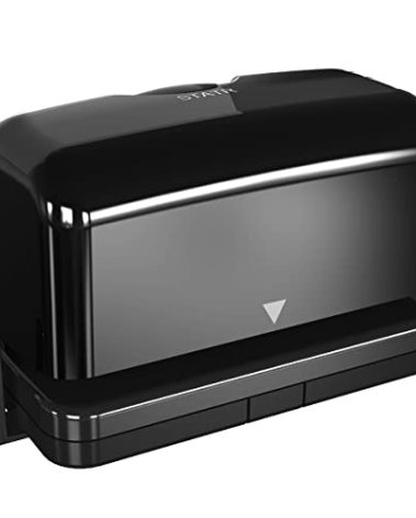 Electric 2 Hole Punch,VEYETTE Black Hole Punch,Punches Up to of 12-15 Sheets Paper, AC or Battery