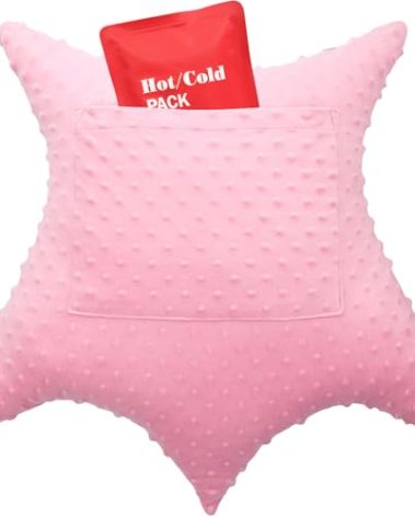 Heal n Hope Heart Surgery Pillow Shock Absorbing for Open Heart Surgery After Bypass Coughing with 2 Pockets - Recovery Gifts with Hands Placement Pouch, Minky Dot Coral