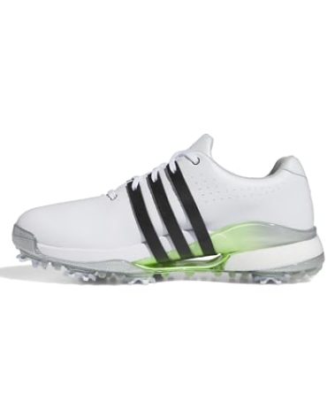 adidas Women's Tour360 24 Golf Shoes, Footwear White/Core Black/Green Spark, 8.5