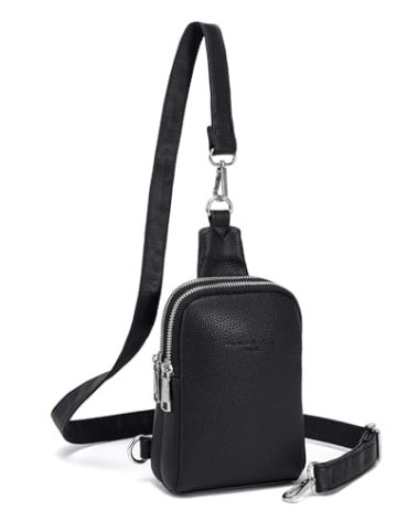 INICAT Anti Theft Crossbody Bags for Women Small Sling Bag Travel Essentials Fanny Packs Cross Body Purses Birthday Gifts (Black)