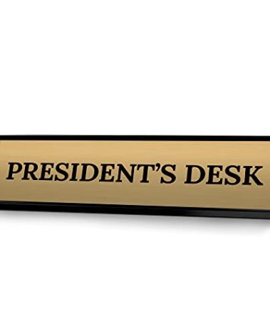 Signs ByLITA President's Desk Office Decoration Gift Black Frame Desk Sign (2x8")