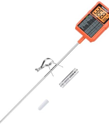 ThermoPro TP510 Waterproof Digital Candy Thermometer with Pot Clip, 8.1" Long Probe Instant Read Food Cooking Meat Thermometer for Grilling Smoker BBQ Deep Fry Oil Thermometer