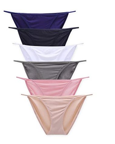 Buankoxy Women's Low-Rise String Bikini Panty Stretch Briefs(6,Multi Colors)