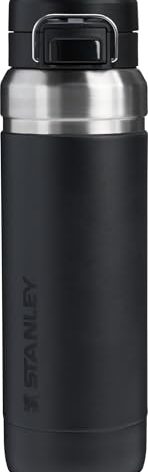 Stanley Quick Flip GO Water Bottle 36 oz | Push Button Lid | Leakproof and Packable for Travel and Sports | Insulated Stainless Steel | BPA-Free | Black