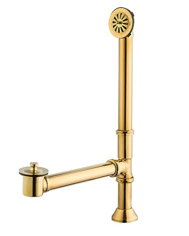 Artiwell Vintage Claw Foot Tub Drain Kit with Lift and Turn Bath Drain Stopper, 1-1/2" Brass Tubular Leg Tub Bathtub Waste and Overflow Drain Assembly with Drain Plug and Bathtub Overflow Cover