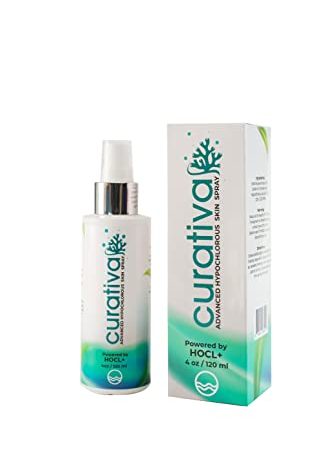 ​Curativa Bay 0.02% Hypochlorous Skin Spray – 4 oz – Organic, Vegan, Hypoallergenic Ingredients – Made in USA