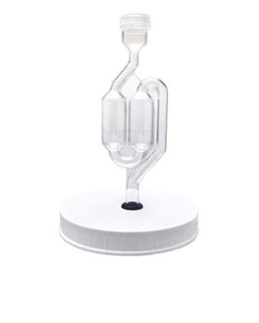 Airtight One Gallon Standard Fermentation Lid Gasket with Airlock - Turns Gallon Jar Into A Fermenter - Hard Kombucha, Beer, Wine, Cider, (S-Airlock)
