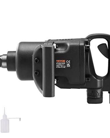 VEVOR 1 Inch Air Impact Wrench, Up to 2730 ft-lbs Reverse Torque Output 1" Pneumatic Impact Gun Lightweight w/ 2 Handles for Heavy Duty Repairs and Maintenance