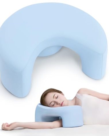 AM AEROMAX Side Sleeping Pillow with Arm Holes - Ergonomic Memory Foam Pillow for Cervical, Neck, Shoulder & Rotator Cuff Pain Relief - Ideal for Side Sleepers.(Blue)