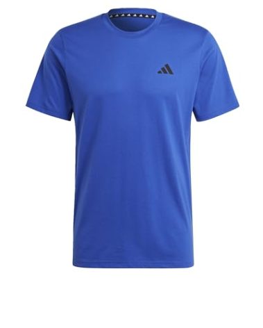 adidas Men's Essentials Feel Ready Training T-Shirt, Lucid Blue/Semi Lucid Blue/Black, Large