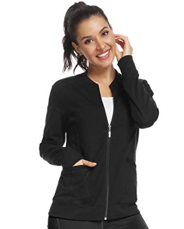 JEYONG Women's Zip Front Warm-Up Jacket