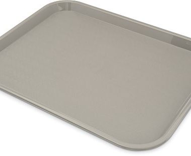 Carlisle FoodService Products Cafe Plastic Fast Food Tray, 14" x 18", Gray, (Pack of 12)