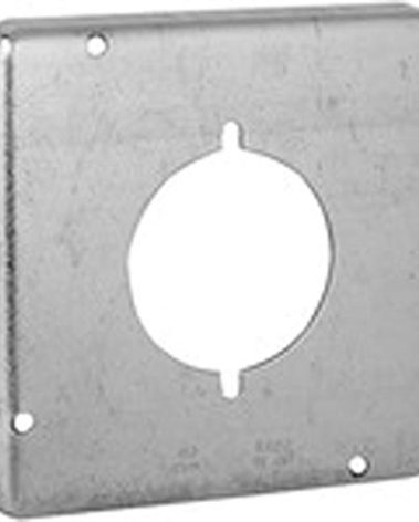 Hubbell Raco 4-11/16 in. Square Work, Exposed Work, 30-50A Receptacle 2.141 in. Dia, Gray (878)