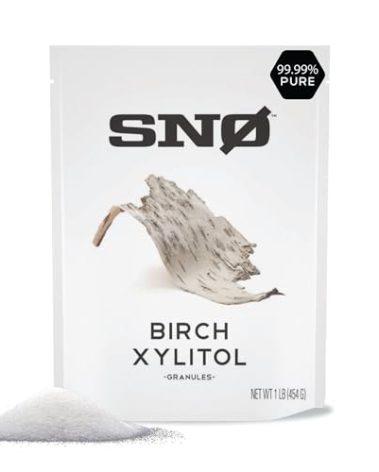 SNO Pure Birch Xylitol Sweetener - 1lb Resealable Bag | Low Calorie, Non-GMO, Gluten-Free, Vegan, Kosher | Paleo, Diabetic, & Keto-Friendly | Pharmaceutical Grade, No Aftertaste Sugar Substitute