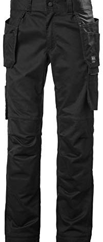 Helly-Hansen Workwear Manchester Construction Pants for Men with 2-Way Mechanical Stretch and Double-Lined Hanging Pockets, 990 Black - 36/30