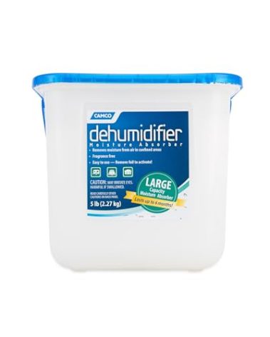 Camco Moisture Absorber Bucket - Features Fast-Acting Moisture-Absorbing Agent - No-Fragrance Beads – Use with RV Storage, Camper Organization & More (44282)
