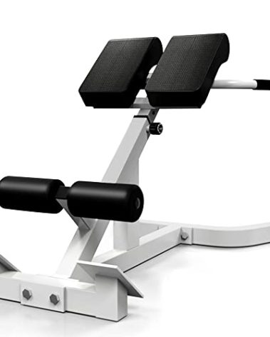 SUCXDZQ Roman Chair Back Extender - Angle & Height Dual Adjustable Hyperextension Bench for Home Gym - Adjustable Back Exercise Machine Fitness Equipment (White)