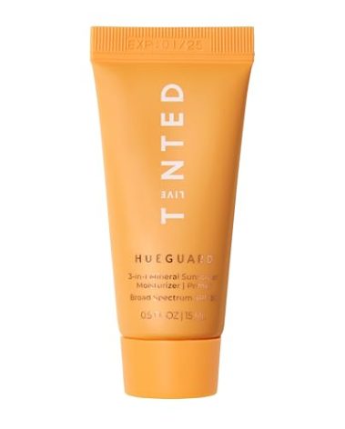 Live Tinted Hueguard® Mini 3-in-1 Mineral Sunscreen, Moisturizer, & Primer for Face and Body - Hydrate and Protect the Skin Year Round - SPF 30 to Protect Against UVA/UVB Rays, 0.5 Fl Oz