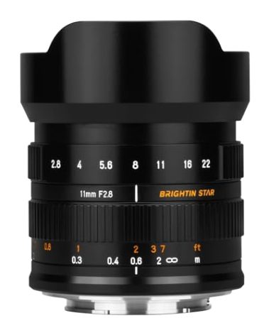 Brightin Star 11mm F2.8 RF Mount Fisheye Lens for Canon, Full Frame 180° Ultra Wide Angle Manual Focus Mirrorless Camera Lens for EOS R5 R6 R RP R7 R10 R3 R6 Mark II