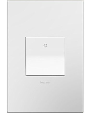 Legrand adorne 15A 1 or 3-Way Paddle Switch with Matching Wall Plate (White Finish), ASPD1532W4