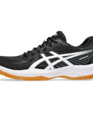 ASICS Women's Upcourt 6 Volleyball Shoes, 7, Black/White