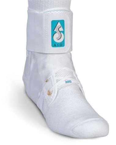 Med Spec ASO Ankle Stabilizer (Small, White) – Ankle Brace for Sprained Ankle and Peroneal Tendonitis, Orthopedic Ankle Support for Men, Women, Adults, Teens and Kids, Sports Injury Recovery, 264002