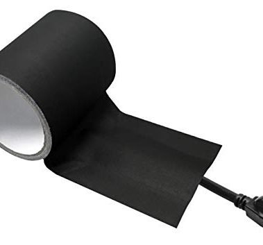 Electriduct Tunnel Tape with Non-Adhesive Center Channel Path for Cable Management Gaffer's Tape 3" x 25 Feet x 4 Rolls = 100 Feet - Black