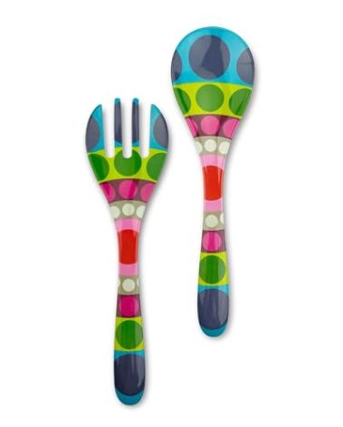 French Bull Salad Server 2 Piece Set - Melamine Dinnerware - 13" - Outdoor, Party, Utensils - Dial