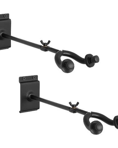 STRICH Guitar Wall Mount Hangers 2 Pack, Multi Angle Adjustable Metal Guitar Hooks Holder for Instruments Display Set (Only 2 Hooks), SMH-02A