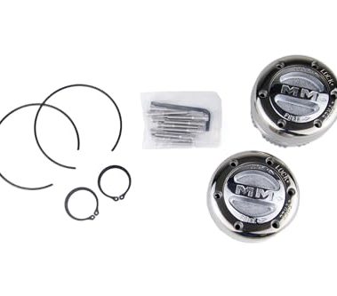 Mile Marker 104 Pair of Billet Silver Premium Locking Hubs fits 1974 1987 Cherokee Gladiator Wagoneer - Built for Durability & Reliability in Extreme Off Road Conditions