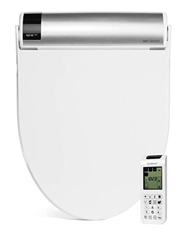 Bio Bidet BB2000 Bliss Electric Bidet Toilet Seat, Warm Water with Air Dryer, Heated Seat with Sensor and Slow Close Lid, Night Light, Remote Control, Elongated, White