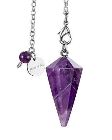 JADENOVA Amethyst conical pendant necklace