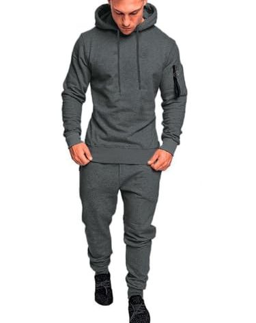 Insenver Men’s Sweatsuits Set 2 Piece Hoodie Outfit Jogging Tracksuits for Men Casual Athletic Long Sleeve Pullover Suit Set