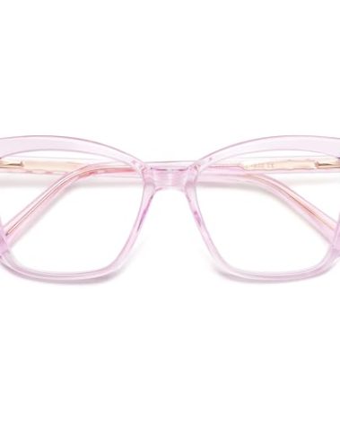 AMOMOMA Trendy TR90 Oversized Blue Light Reading Glasses Women,Stylish Square Cat Eye Glasses AM6031 Crystal Purple 2.0 x