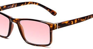 Medspex Pink FL-41 Tinted Reading Glasses +1.25 Tortoise Havana Light Sensitivity Outdoor Indoor Photophobia Eyeglass