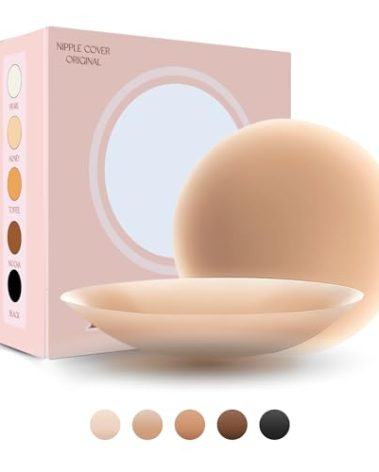 BABALARY Nipple Covers - Pasties Nipple Covers Silicone Nipple Covers Reusable for Large Breast Nipple Covers No Show Bra for Backless Dress Travel Box Included