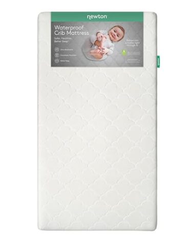 Newton Baby Waterproof Crib Mattress and Toddler Bed - Ultra-Breathable Proven to Reduce Suffocation Risk, Washable Core & Cover, 2-Stage, Deluxe 5.5" Thick - White