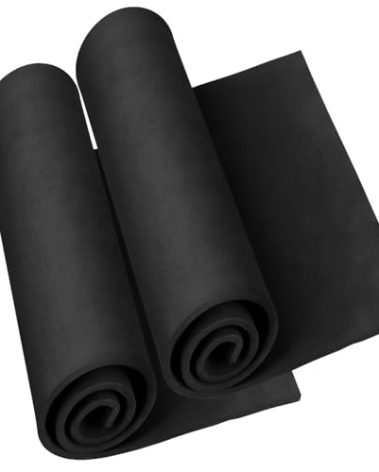 Do²ping 2-Pack Black Foam Sheets Roll, 5mm Thick Premium Cosplay EVA Foam Sheet, 13.9" x 59" with High Density 86kg/m3 Craft Foam for Costume, DIY Projects (2PCS 5mm Black)