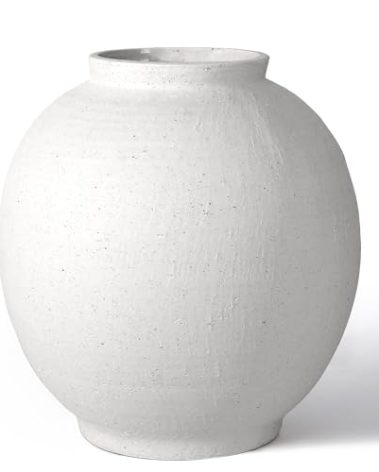 YSNN White Ceramic Large Vase - 11 Inch Round Modern Ceramic Vases,Tall Vase for Decor Living Room Table Decor and Festive Home Interiors