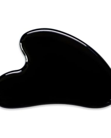 YAMHOHO Gua Sha Jade Stone Gua Sha Massage Tool, Guasha Tool for Face and Body Skin Massage. Tools for SPA Acupuncture, Pink Stone for Body Face Neck and Eye, Skin Care Gift for Woman (Black)