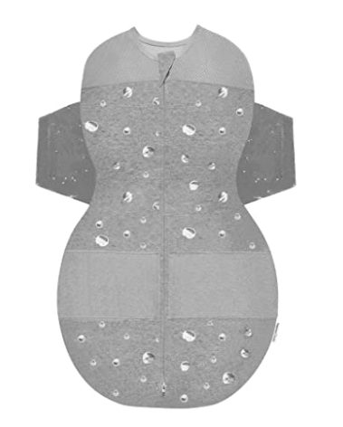Happiest Baby SNOO Sleep Sack - 100% Organic Cotton Baby Swaddle Blanket - Doctor Designed Promotes Healthy Hip Development (Graphite Planets, Medium)
