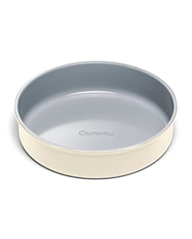 Caraway 9” Circle Pan - Non-Stick Ceramic Coating - Free From Forever Chemicals - Perfect for Birthday Cakes, Tartes, & More - Cream