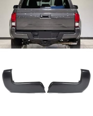 SAIQINGSP Rear Bumper End Cap Compatible with 2016-2023 Toyota Tacoma Replacement for TO1104131 TO1105131 W/O Parking Sensors Holes Magnetic Gray Cover Corner Extension Pair