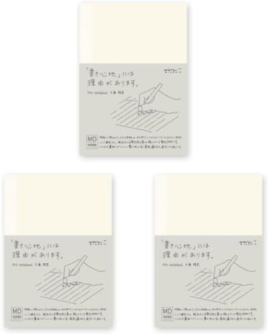 sugimura-ya Midori MD Notebook A6 1380006 Set Of 3 Paperbacks Horizontal Ruled Sheet Size 4-1/8 x 5-7/8 2024ver.