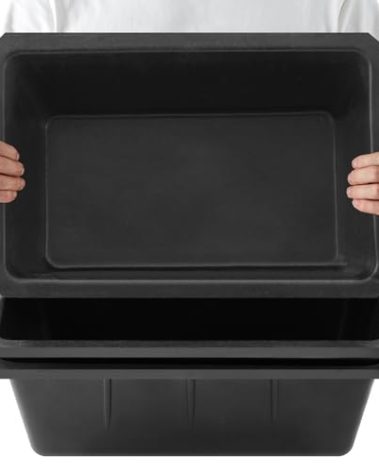 Sadnyy 3 Pcs Rubber Feeder Pan, 2.5 Gallon Horse Feed Bucket Rubber Feed Pan Large Utility Heavy Duty Horse Trough Feeder for Goats Horses Livestock Animal Feeding, 17.7 x 11.8 x 5.3 inches