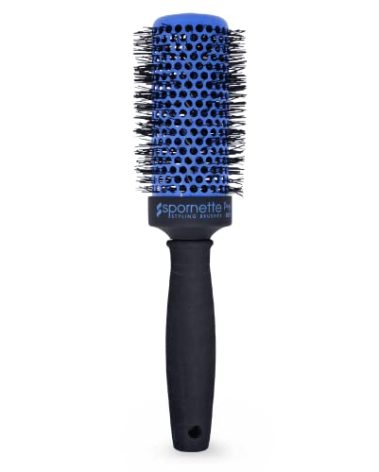 Spornette Prego 2.5 inch Round Brush (#270) with Tourmaline Ceramic Vented Barrel and Nano-Silver Ion Bristles for Straightening, Styling, Curling and Volumizing Short, Medium, Long Hair Types