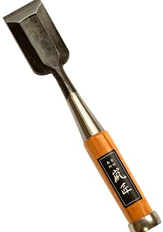 RANSHOU Japanese Chisel 36mm 1-3/8" Oire Nomi, Professional Wood Chisel for Woodworking, Japanese Red Oak Handle, Made in JAPAN