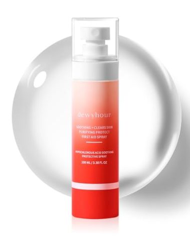 dewyhour Hypochlorous Acid Spray: Facial-Spray Hypochlorous Acid for Face, Soothes Sensitive Skin, Reduces Irritation, Clears Pores, First Aid Relief, 3.38 FL Oz